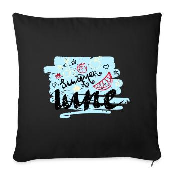 Griffonner des fruits d’été - Housse de coussin décorative 45 x 45 cm - noir - Devant