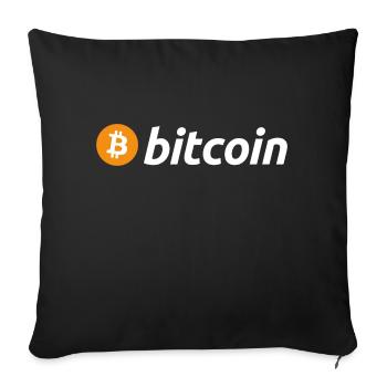 Bitcoin (Bitcoin) - Sofakissenbezug 45 x 45 cm - Schwarz - Vorne