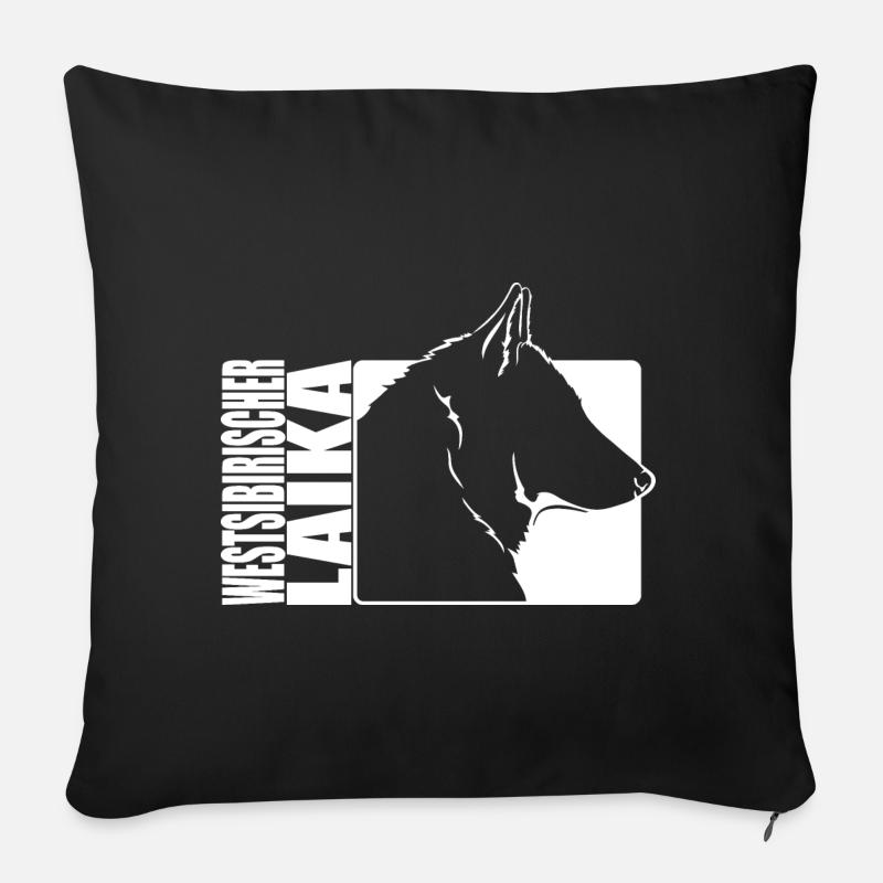 Westsibirischer Laika Profil Hunde Hund Wilsigns - Sofakissenbezug 45 x 45 cm - Schwarz