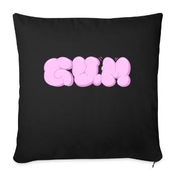 Gumzauber: Chewing Gum Lettering - Sofa pillowcase 17,3'' x 17,3'' (45 x 45 cm) - black - Front