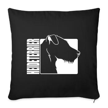 Heath Terrier Profile Dogs Hunting Dogs Wilsigns - Sofa pillowcase 17,3'' x 17,3'' (45 x 45 cm) - black - Front