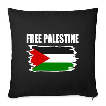 Free palestine - Sofa pillowcase 17,3'' x 17,3'' (45 x 45 cm) - black - Front
