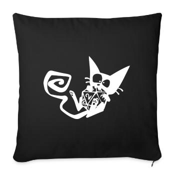 Dice Cat Funny Role Playing Cat RPG - Sofa pillowcase 17,3'' x 17,3'' (45 x 45 cm) - black - Front