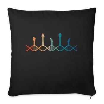 die Gitarre liegt in meiner DNA - Sofakissenbezug 45 x 45 cm - Schwarz - Vorne