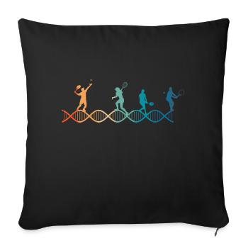 Tennis liegt in meiner DNA - Sofakissenbezug 45 x 45 cm - Schwarz - Vorne