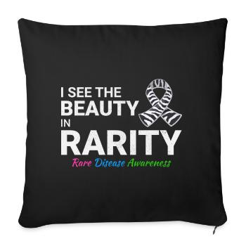 Sensibilisation aux maladies rares de la beauté dans la rareté - Housse de coussin décorative 45 x 45 cm - noir - Devant