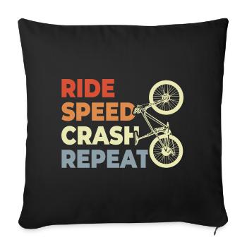 Vintage Mountain Biking Saying - Sofa pillowcase 17,3'' x 17,3'' (45 x 45 cm) - black - Front