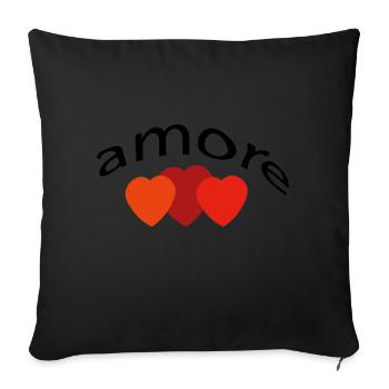 amore - liebe - Sofakissenbezug 45 x 45 cm - Schwarz - Vorne