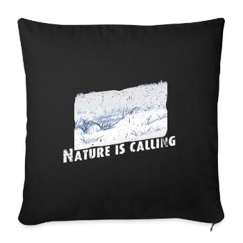 Nature is calling Winter - Sofakissenbezug 45 x 45 cm - Schwarz - Vorne