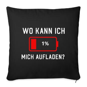 Wo kann ich mich Aufladen leere Akku und Batterie - Sofakissenbezug 45 x 45 cm - Schwarz - Vorne
