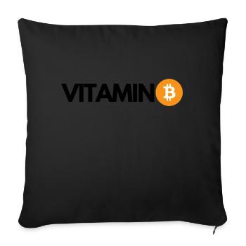 Krypto VITAMIN B Bitcoin BTC - Sofakissenbezug 45 x 45 cm - Schwarz - Vorne