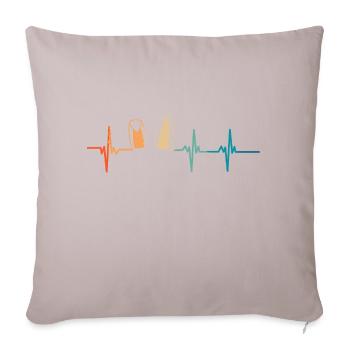Heartbeat Bunny Ears - Sofa pillowcase 17,3'' x 17,3'' (45 x 45 cm) - light taupe - Front