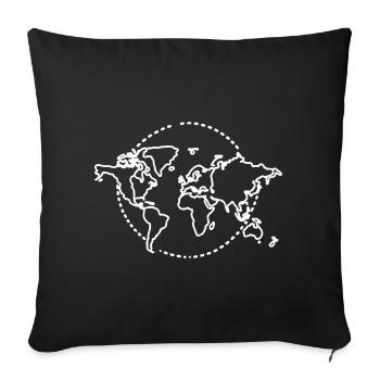World Map Sketch - Sofa pillowcase 17,3'' x 17,3'' (45 x 45 cm) - black - Front