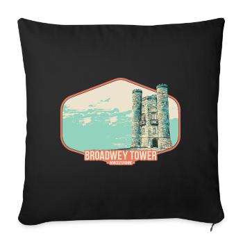 Illustration Tour de Broadwey, Worcestershire - Housse de coussin décorative 45 x 45 cm - noir - Devant