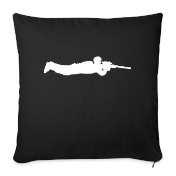 Ground Sniper Gamer Rifle Scope Shooter War Aim - Sofa pillowcase 17,3'' x 17,3'' (45 x 45 cm) - black - Front