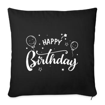 Birthday Balloons Script - Sofa pillowcase 17,3'' x 17,3'' (45 x 45 cm) - black - Front