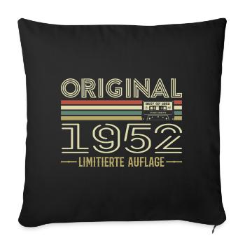 Original 1952 Jahrgang Retro Geburtstag Vintage - Sofakissenbezug 45 x 45 cm - Schwarz - Vorne