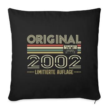 Original 2002 Jahrgang Retro Geburtstag Vintage - Sofakissenbezug 45 x 45 cm - Schwarz - Vorne
