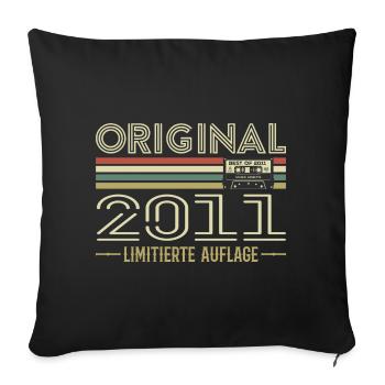Original 2011 Jahrgang Retro Geburtstag Vintage - Sofakissenbezug 45 x 45 cm - Schwarz - Vorne