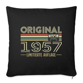 Original 1957 Jahrgang Retro Geburtstag Vintage - Sofa pillowcase 17,3'' x 17,3'' (45 x 45 cm) - black - Front