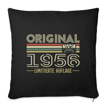 Original 1956 Jahrgang Retro Geburtstag Vintage - Sofa pillowcase 17,3'' x 17,3'' (45 x 45 cm) - black - Front