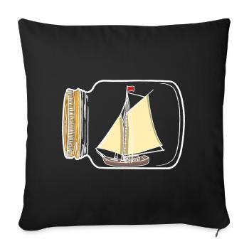 Voilier, Marin, Nautique, Côte, Yacht, Bateau - Housse de coussin décorative 45 x 45 cm - noir - Devant