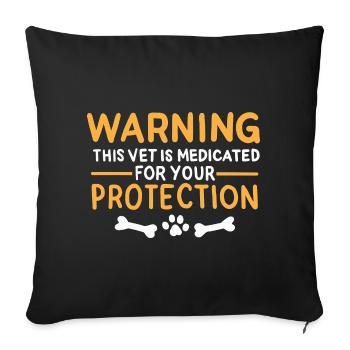 Vet Joke - Sofa pillowcase 17,3'' x 17,3'' (45 x 45 cm) - black - Front