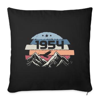 Original 1954 Jahrgang 1954 Geburtstag 1954 - Sofakissenbezug 45 x 45 cm - Schwarz - Vorne