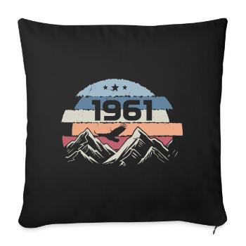 Original 1961 Vintage 1961 Birthday 1961 - Sofa pillowcase 17,3'' x 17,3'' (45 x 45 cm) - black - Front