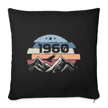 Original des années 1960 Vintage Anniversaire des années 1960 - Housse de coussin décorative 45 x 45 cm - noir - Devant