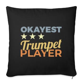 Trompettiste moyen - Housse de coussin décorative 45 x 45 cm - noir - Devant