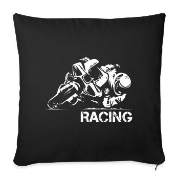 Illustration de l’icône de course de moto Supersport - Housse de coussin décorative 45 x 45 cm - noir - Devant