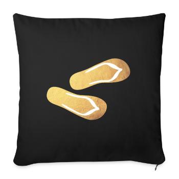 Slippers Flip Flops Gold Glamping Luxury Beach - Sofa pillowcase 17,3'' x 17,3'' (45 x 45 cm) - black - Front