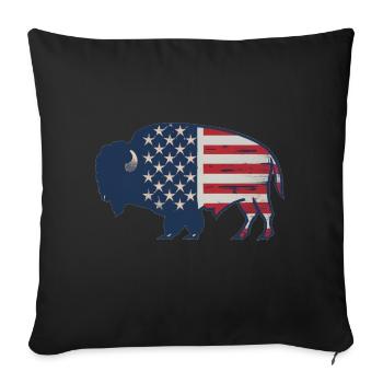 American Bison - Sofa pillowcase 17,3'' x 17,3'' (45 x 45 cm) - black - Front