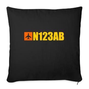 Aviation sur mesure - Avion - Vol - Pilote - Housse de coussin décorative 45 x 45 cm - noir - Devant