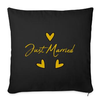 HEART. DAD. MOM. Bachelorette party. BEBE. CHILD. HEART. FEAST - Sofa pillowcase 17,3'' x 17,3'' (45 x 45 cm) - black - Front