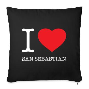J’AIME SAN SEBASTIAN Espagne Espagnol - Housse de coussin décorative 45 x 45 cm - noir - Devant