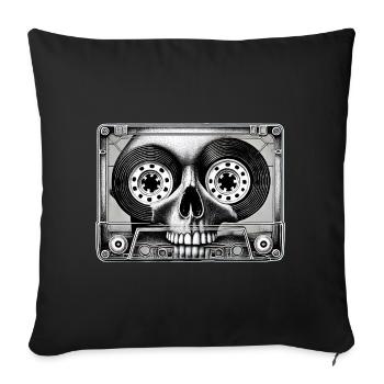 Cassette Skull - Soundtrack of Life - Sofa pillowcase 17,3'' x 17,3'' (45 x 45 cm) - black - Front