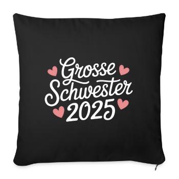 Grande sœur 2025 - Housse de coussin décorative 45 x 45 cm - noir - Devant