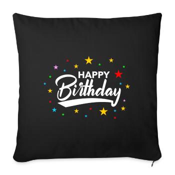 Happy Birthday Women Shine on Your Birthday - Sofa pillowcase 17,3'' x 17,3'' (45 x 45 cm) - black - Front