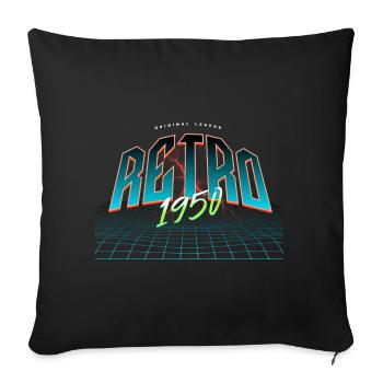 1950 Year of birth Year of birth - Sofa pillowcase 17,3'' x 17,3'' (45 x 45 cm) - black - Front