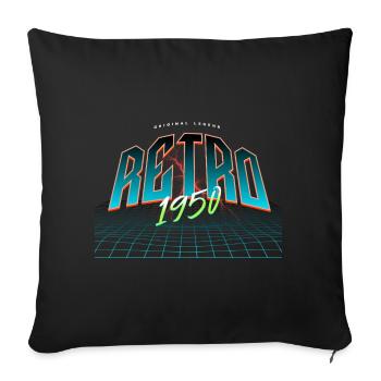 1950 Year of birth Year of birth - Sofa pillowcase 17,3'' x 17,3'' (45 x 45 cm) - black - Front