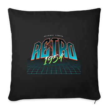 1954 Year of birth Year of birth - Sofa pillowcase 17,3'' x 17,3'' (45 x 45 cm) - black - Front