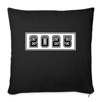 Année 2025 - Housse de coussin décorative 45 x 45 cm - noir - Devant