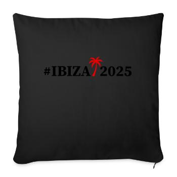 Ibiza 2025 Palm Tree - Sofa pillowcase 17,3'' x 17,3'' (45 x 45 cm) - black - Front