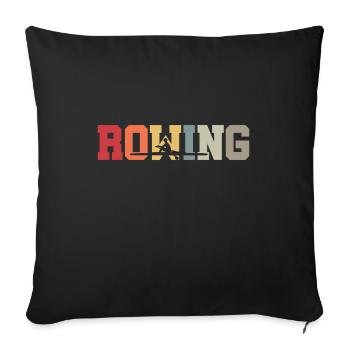 Aviron - Aviron - Rameur - Aviron - Housse de coussin décorative 45 x 45 cm - noir - Devant