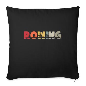 Aviron - Aviron - Rameur - Aviron - Housse de coussin décorative 45 x 45 cm - noir - Devant