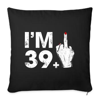 Doigt d’honneur audacieux et graphique du chiffre 39 - Housse de coussin décorative 45 x 45 cm - noir - Devant
