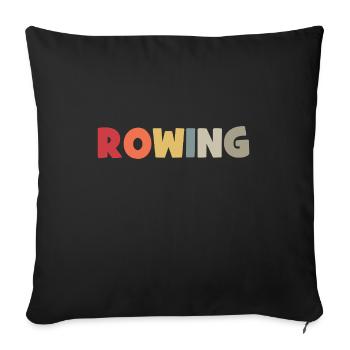 Aviron - Aviron - Rameur - Aviron - Housse de coussin décorative 45 x 45 cm - noir - Devant
