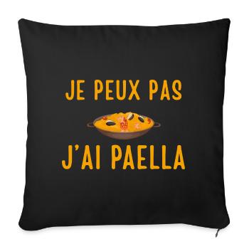 je peux pas jai paella - Housse de coussin décorative 45 x 45 cm - noir - Devant